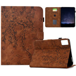 For Lenovo Tab M9 Case Imprinted Plum Blossom Stand Card Slots Leather Tablet Cover with Auto Sleep / Wake