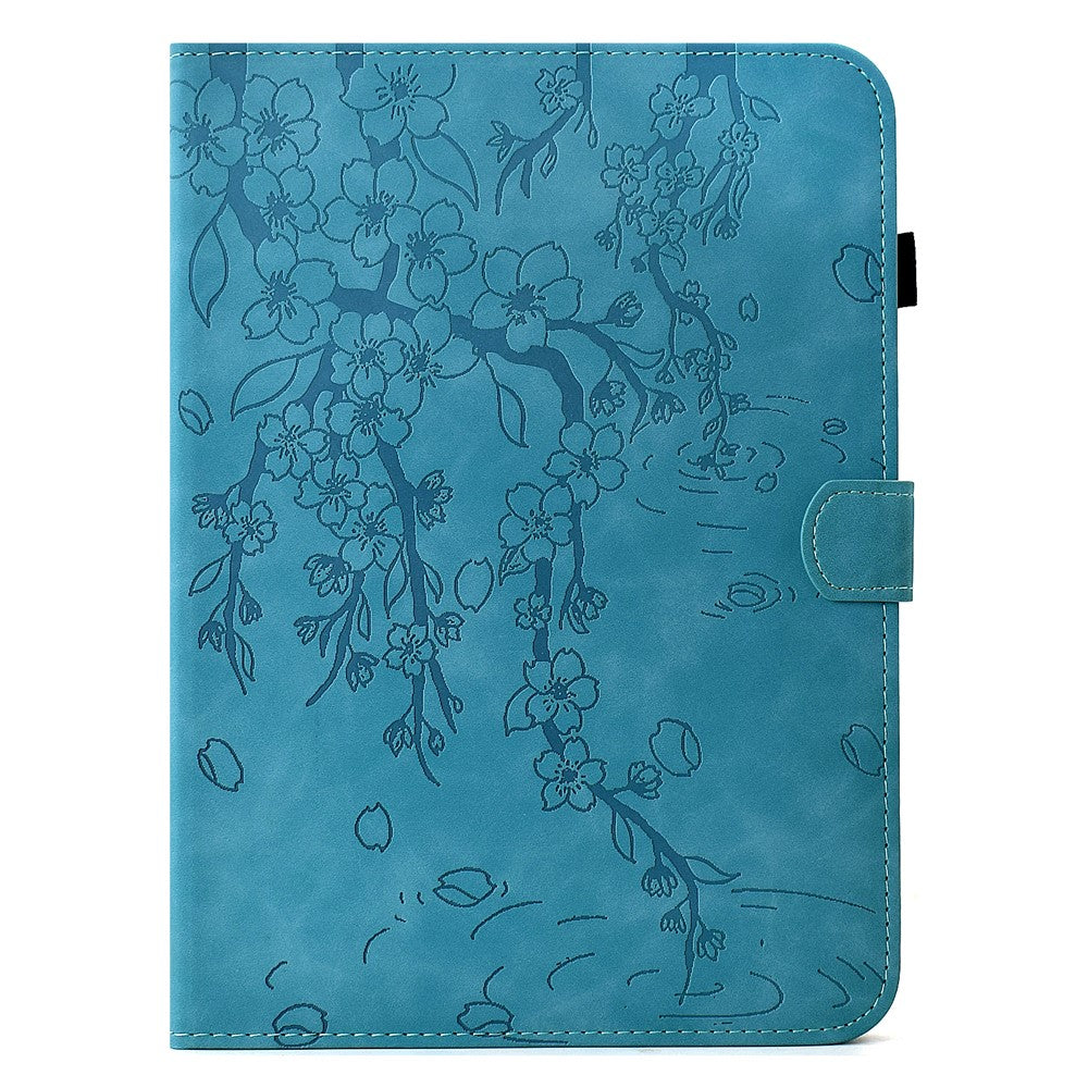 For Lenovo Tab M11 / Xiaoxin Pad 11 2024 Case Imprinted Plum Blossom Stand Card Slots Leather Tablet Cover with Auto Sleep / Wake