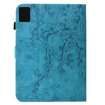 For Lenovo Tab M11 / Xiaoxin Pad 11 2024 Case Imprinted Plum Blossom Stand Card Slots Leather Tablet Cover with Auto Sleep / Wake