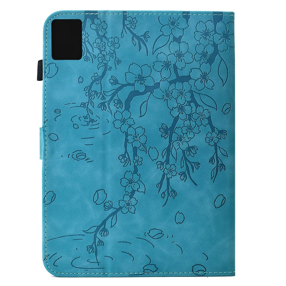 For Lenovo Tab M11 / Xiaoxin Pad 11 2024 Case Imprinted Plum Blossom Stand Card Slots Leather Tablet Cover with Auto Sleep / Wake