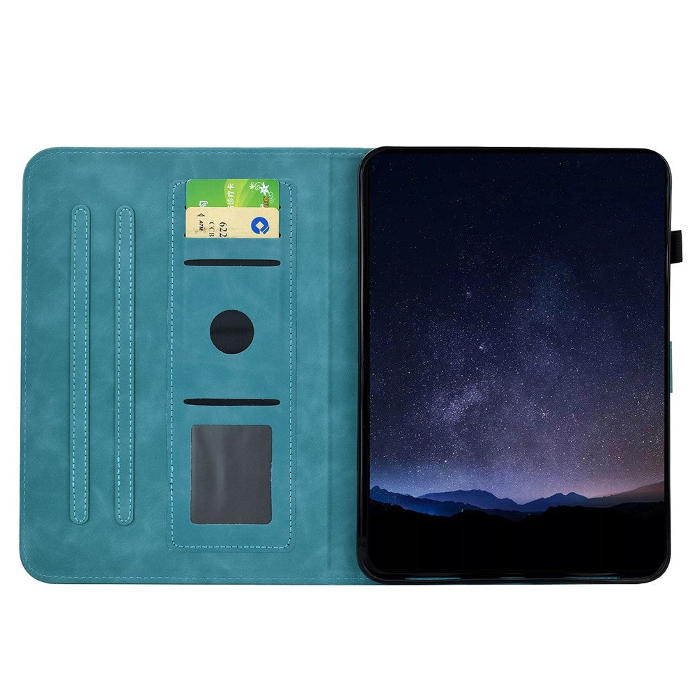 Leather Case for Samsung Galaxy Tab S10 FE / S9 FE / S9 Imprinted Plum Blossom Stand Card Slots Tablet Cover with Auto Sleep / Wake