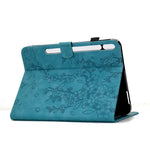 Leather Case for Samsung Galaxy Tab S10 FE / S9 FE / S9 Imprinted Plum Blossom Stand Card Slots Tablet Cover with Auto Sleep / Wake
