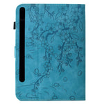 Leather Case for Samsung Galaxy Tab S10 FE / S9 FE / S9 Imprinted Plum Blossom Stand Card Slots Tablet Cover with Auto Sleep / Wake