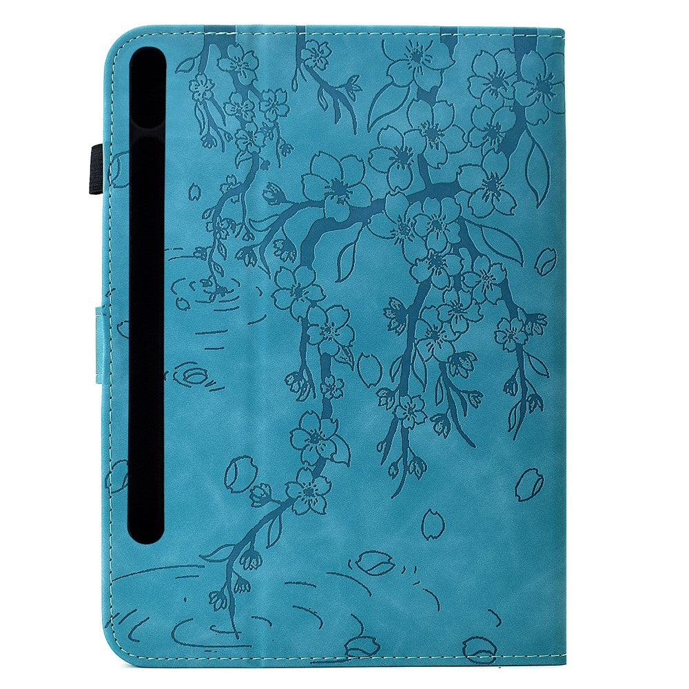 Leather Case for Samsung Galaxy Tab S10 FE / S9 FE / S9 Imprinted Plum Blossom Stand Card Slots Tablet Cover with Auto Sleep / Wake