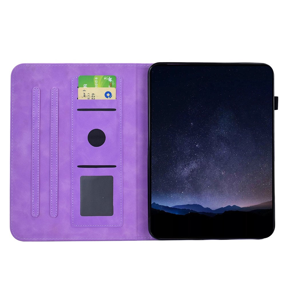 For Samsung Galaxy Tab S10 FE+ Case Imprinted Plum Blossom Stand Card Slots Leather Tablet Cover with Auto Sleep / Wake