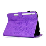 For Samsung Galaxy Tab S10 FE+ Case Imprinted Plum Blossom Stand Card Slots Leather Tablet Cover with Auto Sleep / Wake