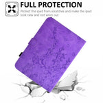 For Samsung Galaxy Tab S10 FE+ Case Imprinted Plum Blossom Stand Card Slots Leather Tablet Cover with Auto Sleep / Wake