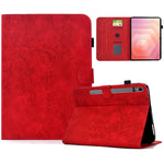 Til Samsung Galaxy Tab S11 Cover præget blommeblomst, stand, kortholder, læder tabletcover med automatisk dvale/vågning