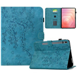 Til Samsung Galaxy Tab S11 Cover præget blommeblomst, stand, kortholder, læder tabletcover med automatisk dvale/vågning