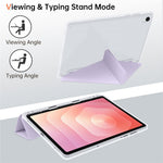 Til Samsung Galaxy Tab S11 Cover i PU-læder med origami-stand og klart tablet-cover