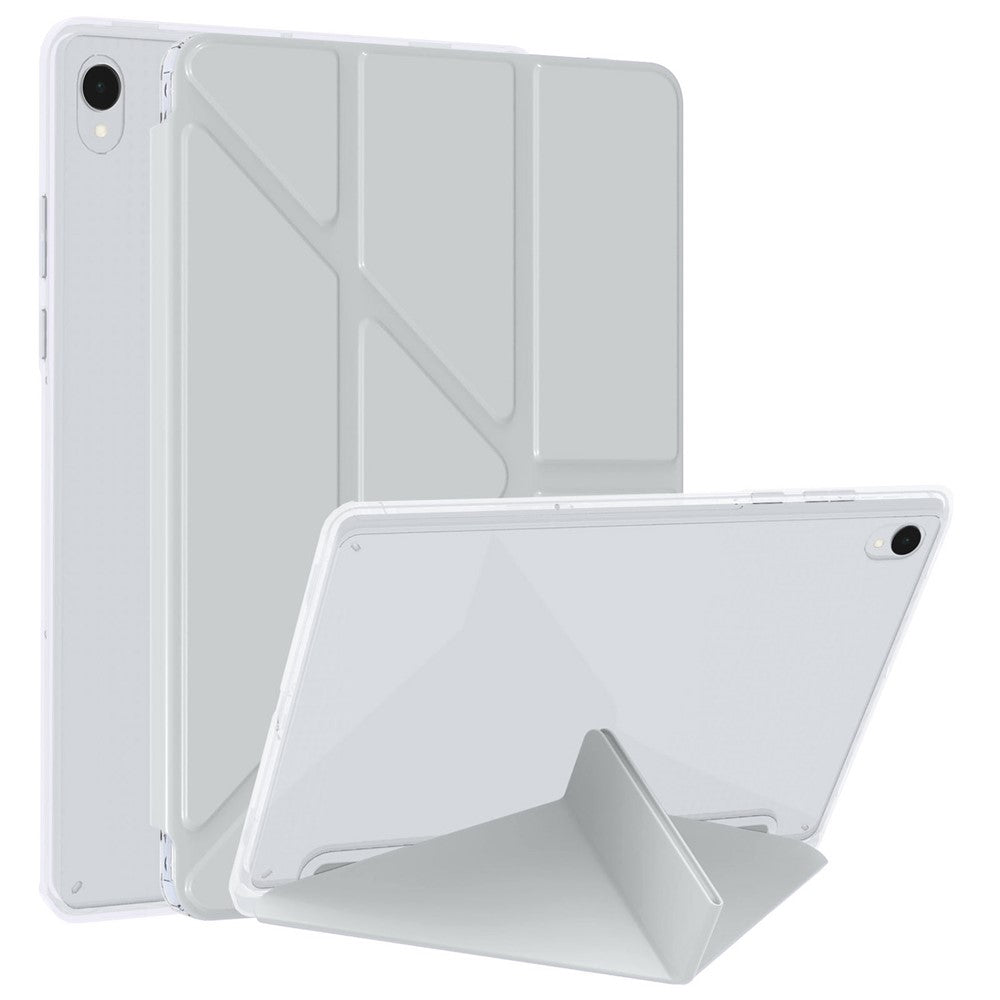 Til Samsung Galaxy Tab S11 Cover i PU-læder med origami-stand og klart tablet-cover