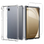 For Samsung Galaxy Tab A11 / A9 Case TPU Drop-Resistant Clear Tablet Cover + Tempered Glass Screen Film