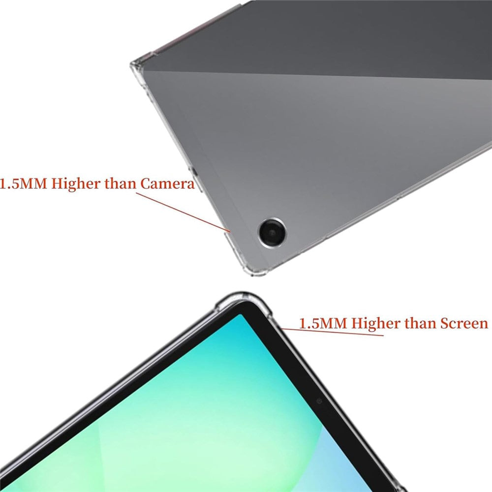 For Samsung Galaxy Tab A11 / A9 Case TPU Drop-Resistant Clear Tablet Cover + Tempered Glass Screen Film