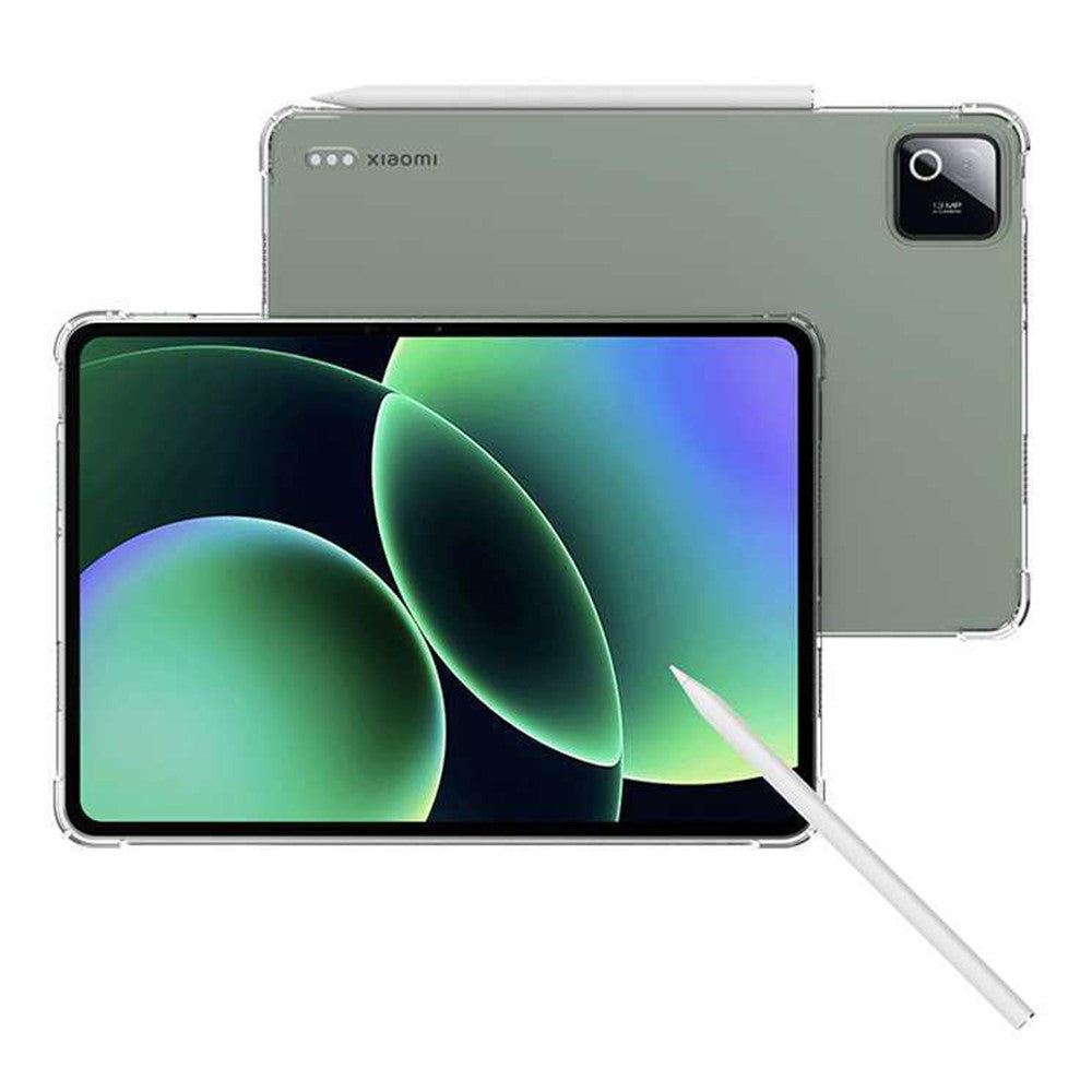 For Xiaomi Pad 8  /  8 Pro Case TPU Drop-Resistant Clear Tablet Cover + Tempered Glass Screen Film