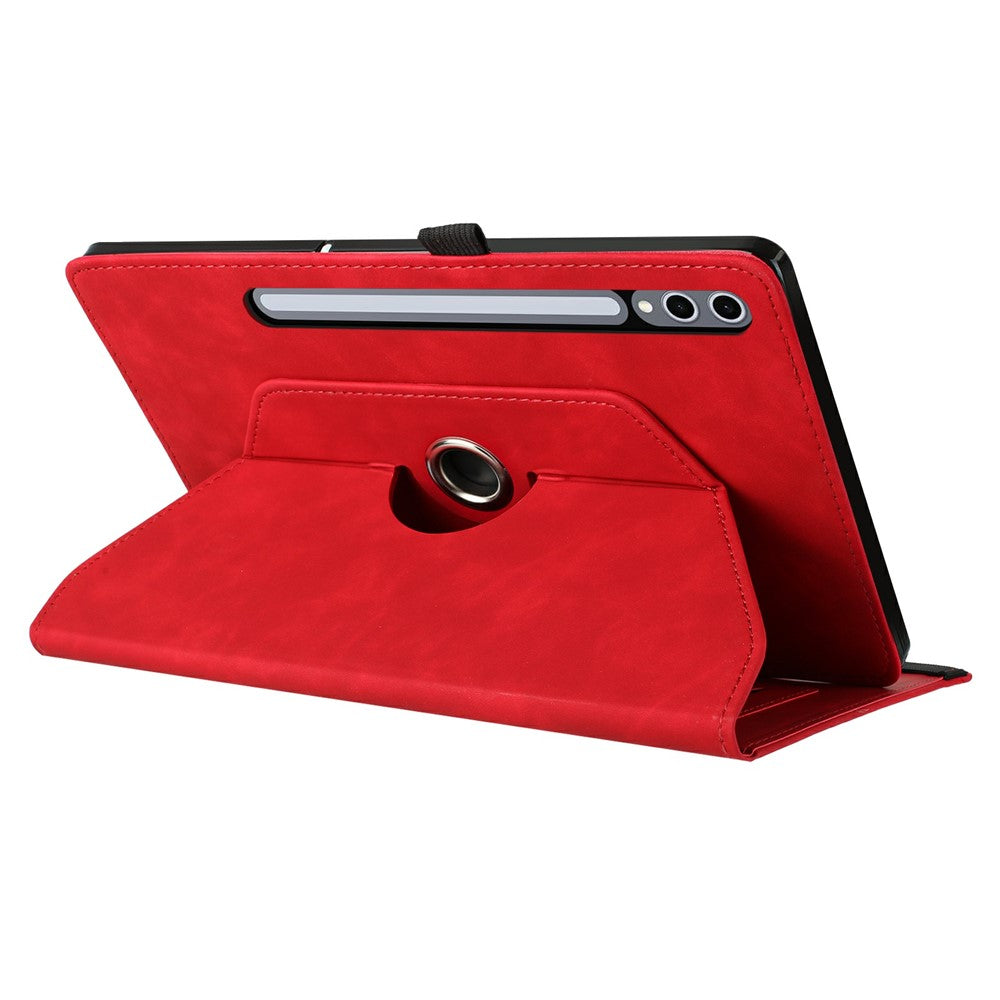 Microfiber Leather Case for Samsung Galaxy Tab S10+ / S9 FE+ / S9+ Rotating Stand Card Holder Smile Imprinted Tablet Cover