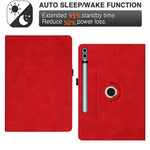 Microfiber Leather Case for Samsung Galaxy Tab S10+ / S9 FE+ / S9+ Rotating Stand Card Holder Smile Imprinted Tablet Cover