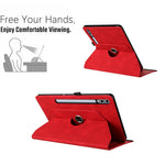 Microfiber Leather Case for Samsung Galaxy Tab S10+ / S9 FE+ / S9+ Rotating Stand Card Holder Smile Imprinted Tablet Cover