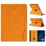 Microfiber Leather Case for Samsung Galaxy Tab S10+ / S9 FE+ / S9+ Rotating Stand Card Holder Smile Imprinted Tablet Cover