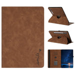 Microfiber Leather Case for Samsung Galaxy Tab S10+ / S9 FE+ / S9+ Rotating Stand Card Holder Smile Imprinted Tablet Cover