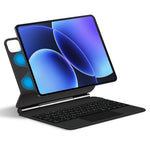 For Xiaomi Poco Pad X1 / Pad 8 Pro / Pad 8 / Pad 7 Pro / Pad 7 Magnetic Floating Bluetooth-Compatible Keyboard (Russian) + Leather Tablet Case