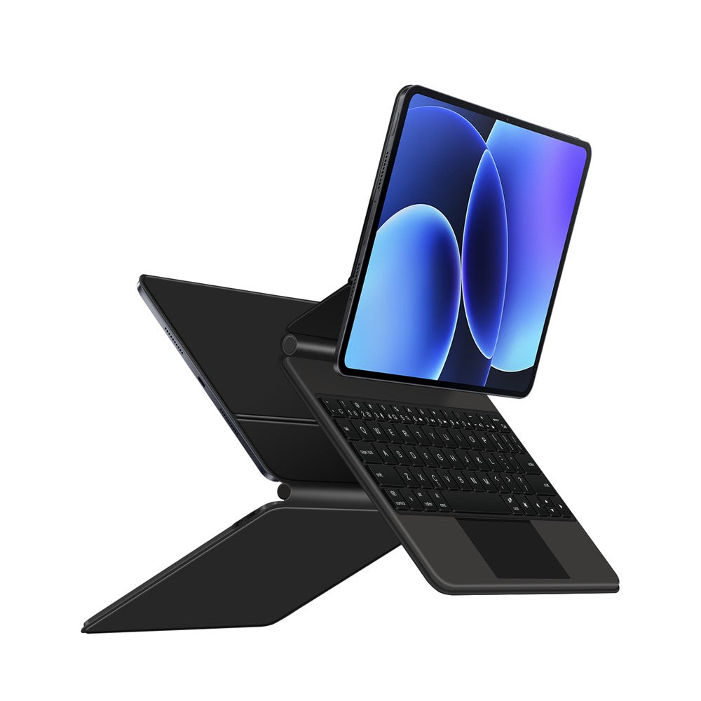 Xiaomi Poco Pad X1 / Pad 8 Pro / Pad 8 / Pad 7 Pro / Pad 7 Magnetiskt flytande Bluetooth-kompatibelt tangentbord (engelsk) + Läderfodral till surfplatta