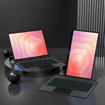 Til Samsung Galaxy Tab S11 Ultra Lædercover + Bluetooth-kompatibelt tastatur med baggrundsbelyst pegefelt