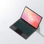 Til Samsung Galaxy Tab S11 Ultra Lædercover + Bluetooth-kompatibelt tastatur med baggrundsbelyst pegefelt