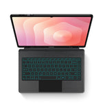 Til Samsung Galaxy Tab S11 Ultra Lædercover + Bluetooth-kompatibelt tastatur med baggrundsbelyst pegefelt