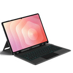 Til Samsung Galaxy Tab S11 Ultra Lædercover + Bluetooth-kompatibelt tastatur med baggrundsbelyst pegefelt