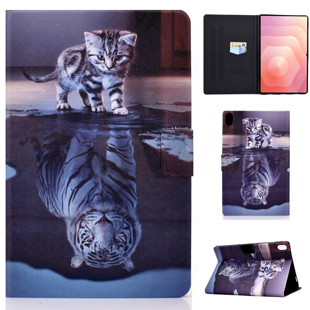 Til Samsung Galaxy Tab S11 etui med stander og mønstret PU-lædercover