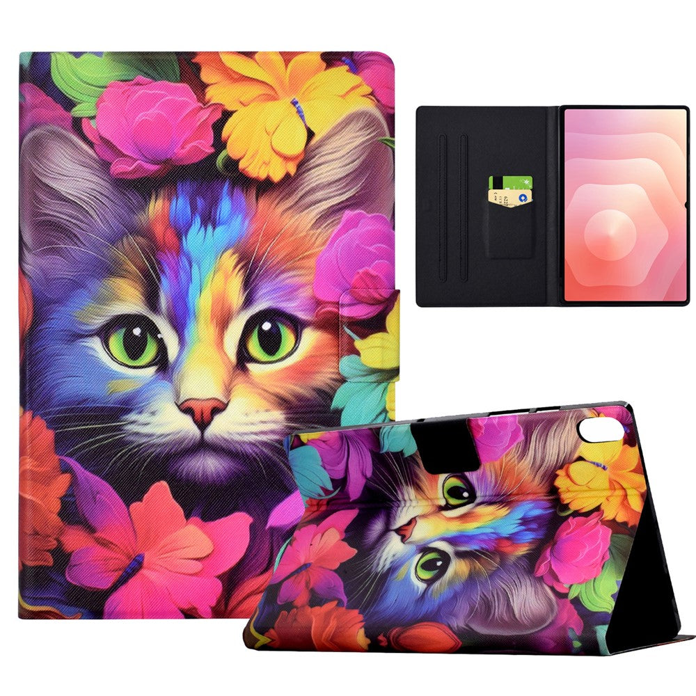 Til Samsung Galaxy Tab S11 etui med stander og mønstret PU-lædercover