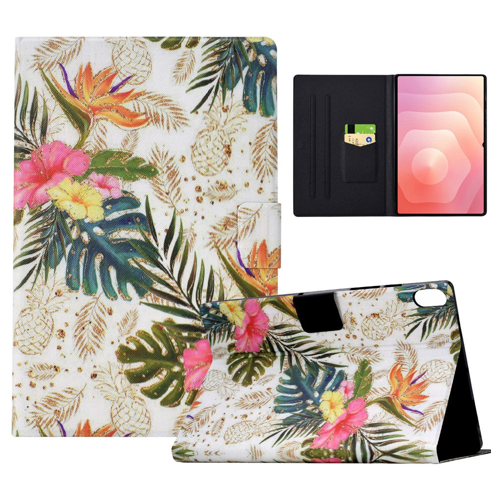 Til Samsung Galaxy Tab S11 etui med stander og mønstret PU-lædercover