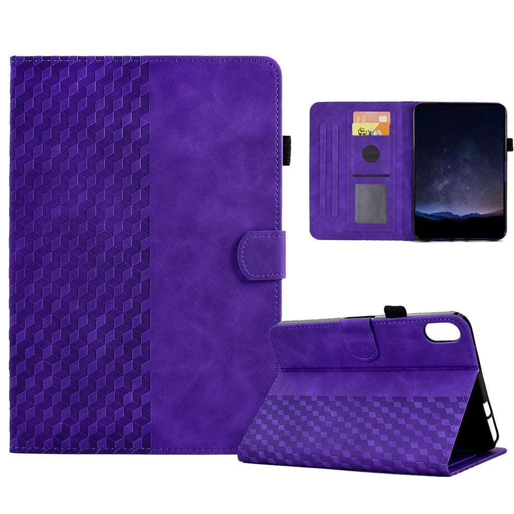 For Samsung Galaxy Tab S11 Case Card Slots Block Pattern Leather Cover