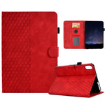 For Samsung Galaxy Tab S11 Case Card Slots Block Pattern Leather Cover