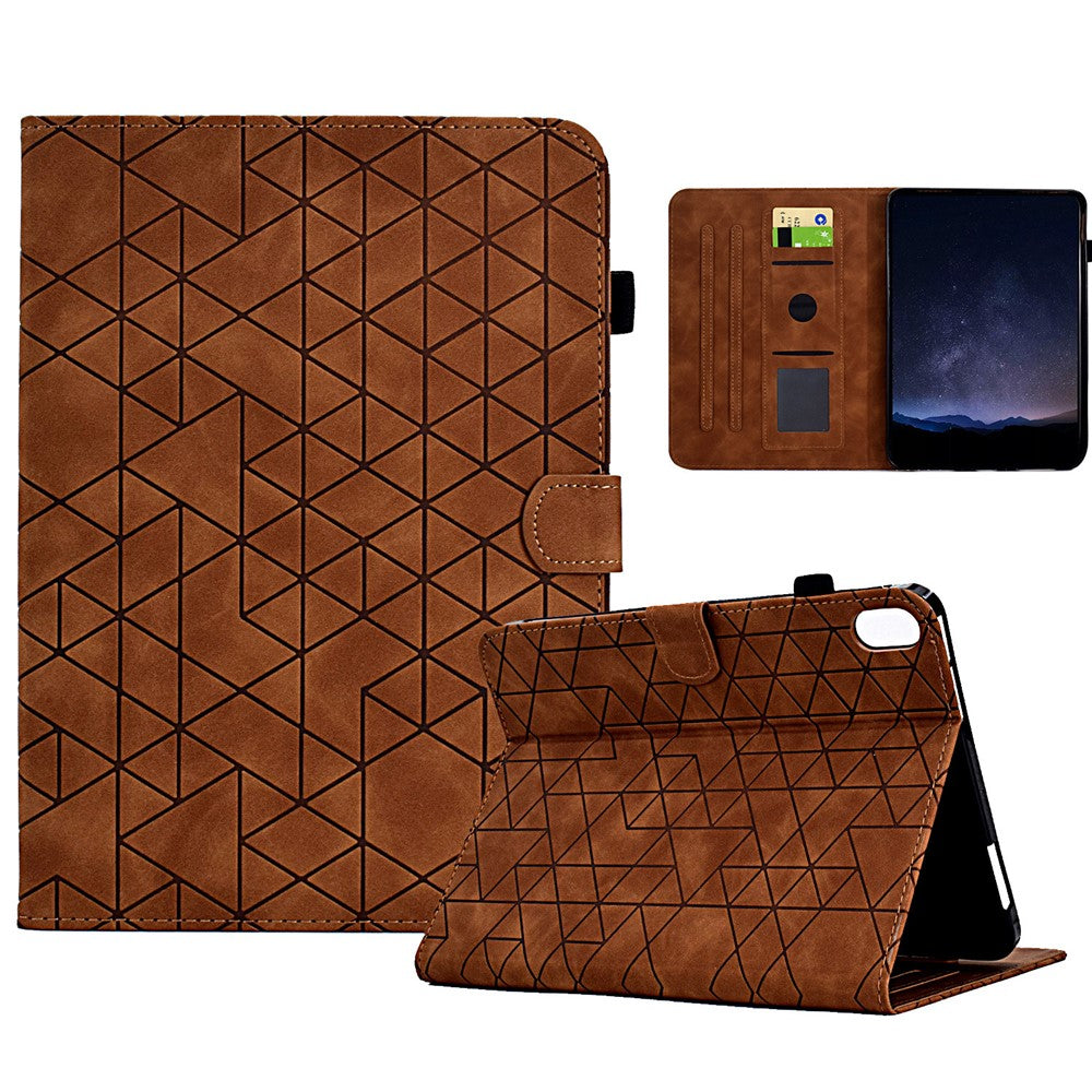 For Samsung Galaxy Tab S11 Case Card Slots Stand Rhombus Auto Wake / Sleep Leather Cover