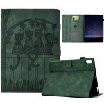 For Samsung Galaxy Tab S11 Case Cats Imprinted PU Leather Card Slots Tablet Cover