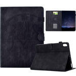 For Samsung Galaxy Tab S11 Case Cats Imprinted PU Leather Card Slots Tablet Cover