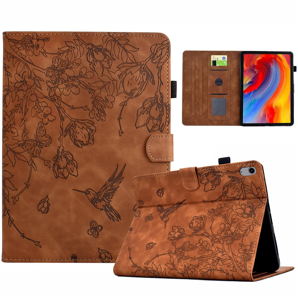 For Samsung Galaxy Tab S11 Case Flower Bird Imprinted Card Holder Leather Tablet Cover