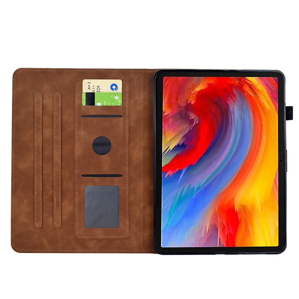 For Samsung Galaxy Tab S11 Case Flower Bird Imprinted Card Holder Leather Tablet Cover
