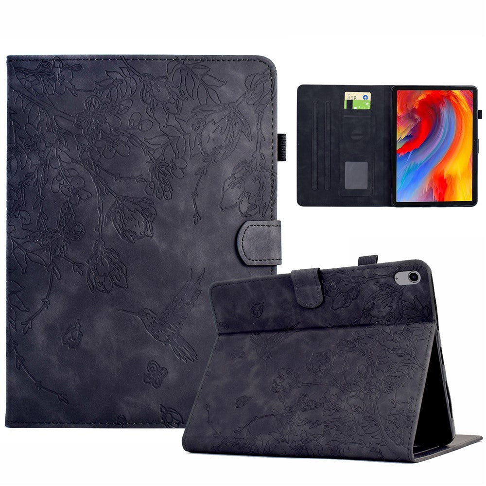 For Samsung Galaxy Tab S11 Case Flower Bird Imprinted Card Holder Leather Tablet Cover