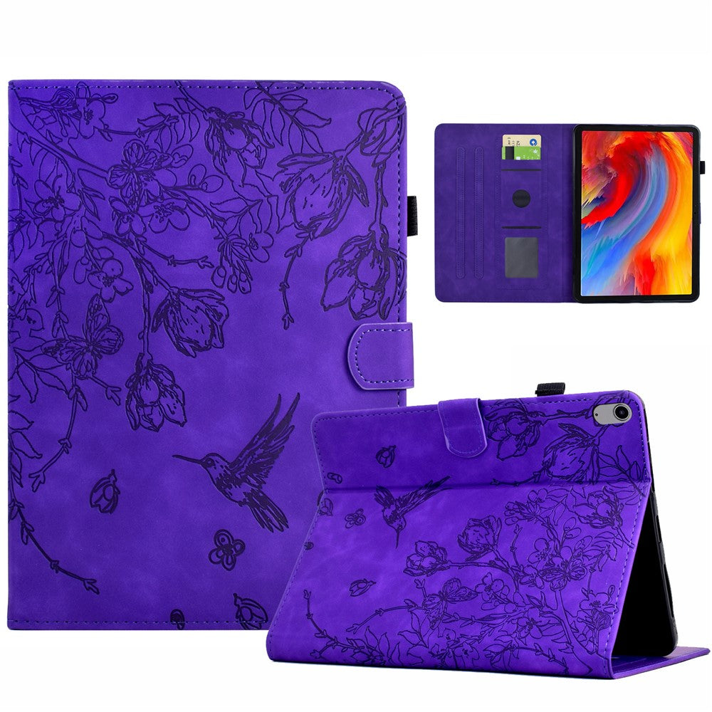 For Samsung Galaxy Tab S11 Case Flower Bird Imprinted Card Holder Leather Tablet Cover