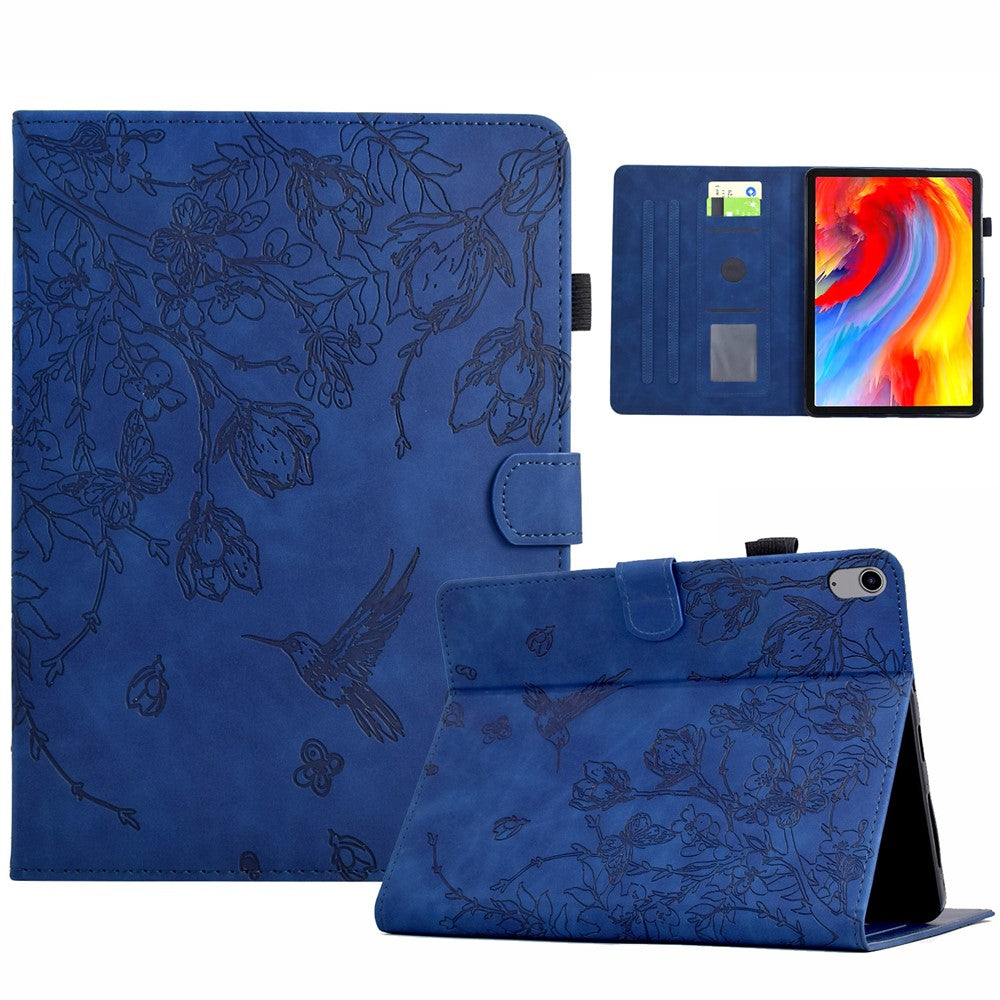 For Samsung Galaxy Tab S11 Case Flower Bird Imprinted Card Holder Leather Tablet Cover