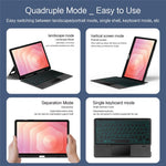 Til Samsung Galaxy Tab S11 Læderetui + Bluetooth-kompatibelt tastatur med baggrundsbelysning og trackpad