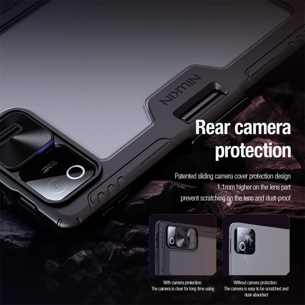NILLKIN Bumper Leather Case Pro for Xiaomi Pad 8  /  8 Pro Slide Camera Lid Origami Stand Tablet Cover Auto Wake  /  Sleep