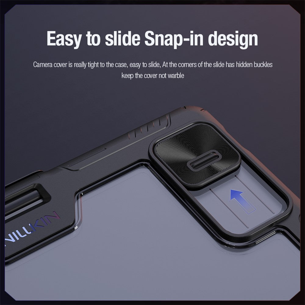 NILLKIN Bumper Läderfodral Pro för Xiaomi Pad 8 / 8 Pro Slide Kameralock Origami Stativ Surfplatta Skydd Auto Wake / Sleep