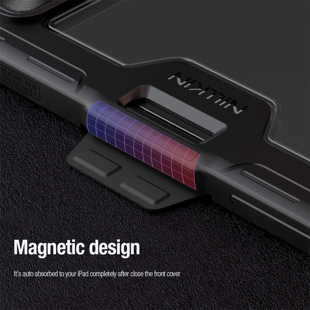 NILLKIN Bumper Läderfodral Pro för Xiaomi Pad 8 / 8 Pro Slide Kameralock Origami Stativ Surfplatta Skydd Auto Wake / Sleep