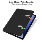 For Samsung Galaxy Tab S11 Ultra Case Rotating Stand PU Leather Clear Acrylic Back Tablet Cover with Pen Slot