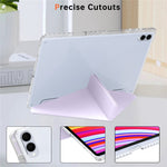 For Samsung Galaxy Tab S11 Ultra Case PU Leather Origami Stand Clear Tablet Cover