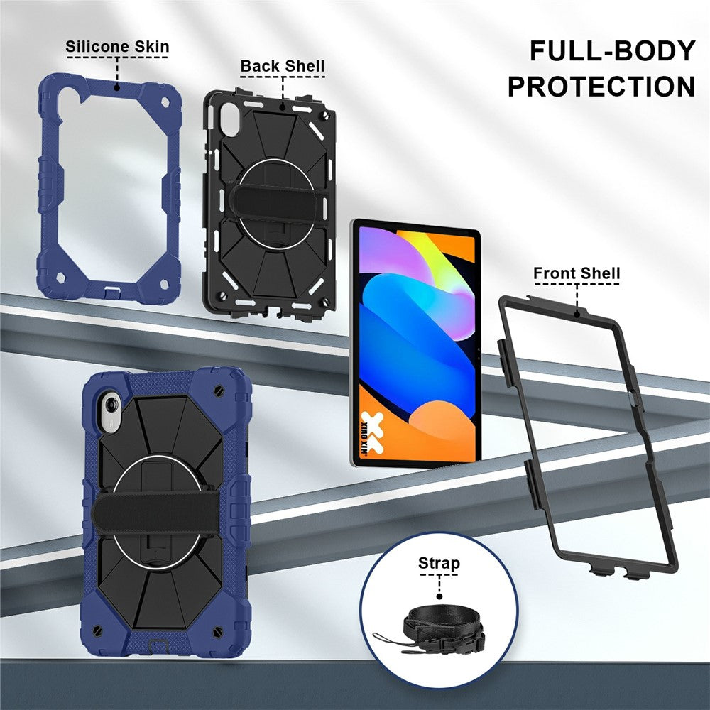Tablet Case For Lenovo Idea Tab  /  Tab K11 Gen 2  /  Xiaoxin Pad 11 2025  /  Tab M11 Silicone + PC Kickstand Cover with Handy Strap