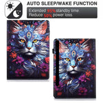 Leather Case for Samsung Galaxy Tab S10 FE / S10 Lite / S9 FE / S9 Pattern Print Card Slots Stand Auto Sleep Wake Tablet Cover